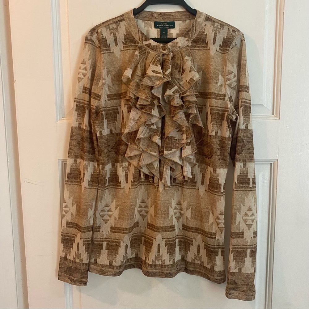 Lauren Ralph Lauren / Lauren Jeans Co. mesh ruffle henley